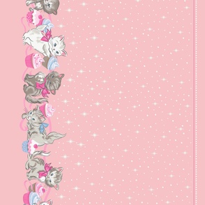 Gertie's Party Kittens in Pink–42" wide