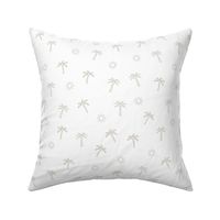 Palms - simple tropical palm trees and suns, brown on white - small