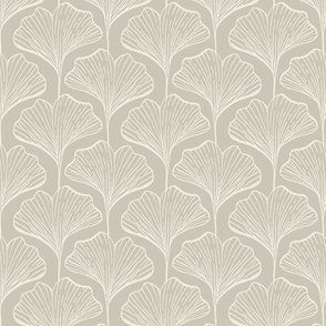 Gingko leaves scallop pattern - warm grey