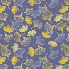 Scattered gingko leaves - deep purple [Small}