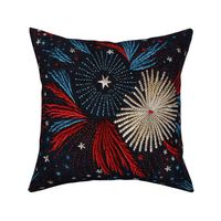 Red White Blue Fireworks Embroidery Rotated - XL Scale