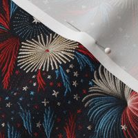 Red White Blue Fireworks Embroidery - Small Scale