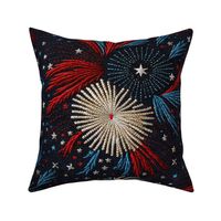 Red White Blue Fireworks Embroidery - XL Scale