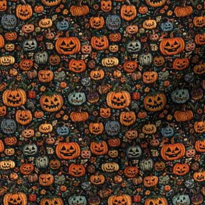 Spooky Embroidered Jack O Lanterns- XS Scale