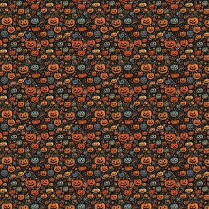 Spooky Embroidered Jack O Lanterns- XS Scale