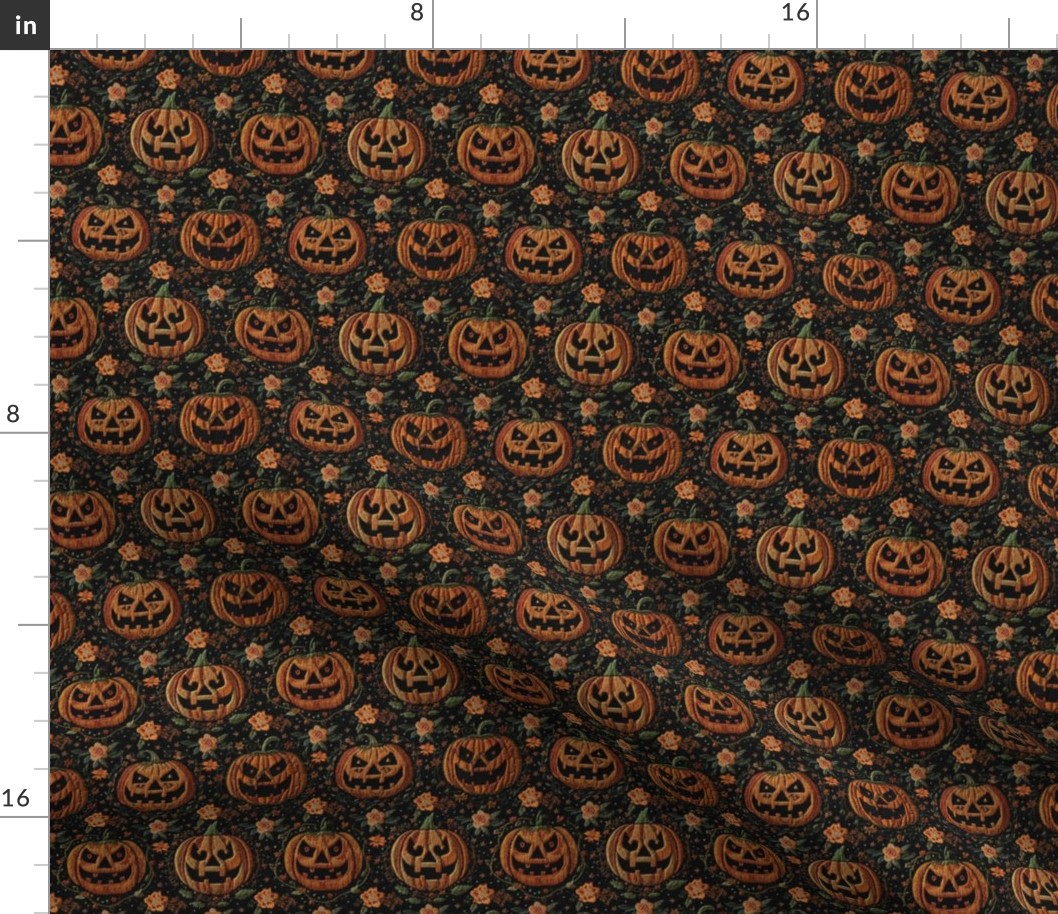 Large Jack O Lantern Halloween Embroidery - XS Scale
