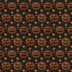 Large Jack O Lantern Halloween Embroidery - Small Scale