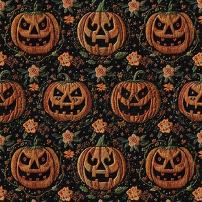 Large Jack O Lantern Halloween Embroidery - Large Scale