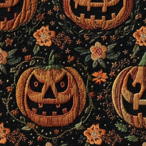 Large Jack O Lantern Halloween Embroidery - XL Scale