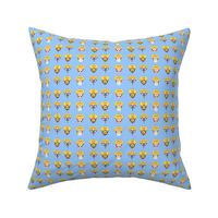 circus characters pattern  in blue