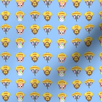 circus characters pattern  in blue
