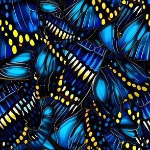 Butterfly Wings Blue, Yellow & Black