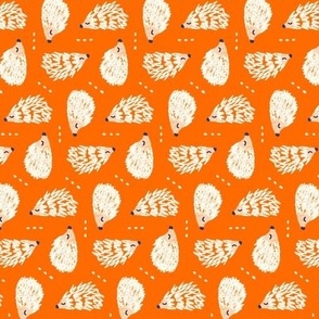 Scribbly Hedgehogs - Red Orange  [S] Hand drawn, cute, woodland animal