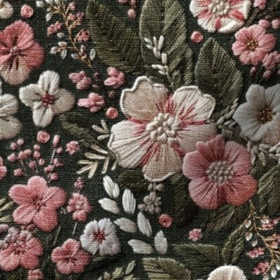 Cherry Blossom Floral Embroidery - Large Scale