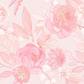 Jumbo Floral Romantic Dreamy Pink