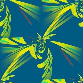 Talay Mary - green yellow abstract art fabric design pattern