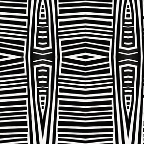 Black And White African Inspired Tribal  Pattern 7