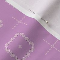 Partial ethnic square checks - off-white and lavender // small scale