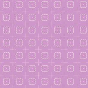 Partial ethnic square checks - off-white and lavender // small scale