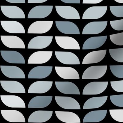 Geometric Pattern: Leaf: Bluestone Black (standard version)