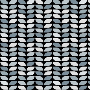 Geometric Pattern: Leaf: Bluestone Black (standard version)