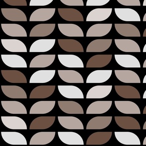 Geometric Pattern: Leaf: Brownstone Black (large version)