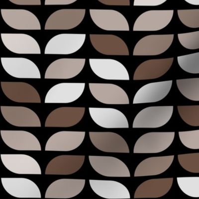 Geometric Pattern: Leaf: Brownstone Black (standard version)