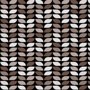 Geometric Pattern: Leaf: Brownstone Black (standard version)