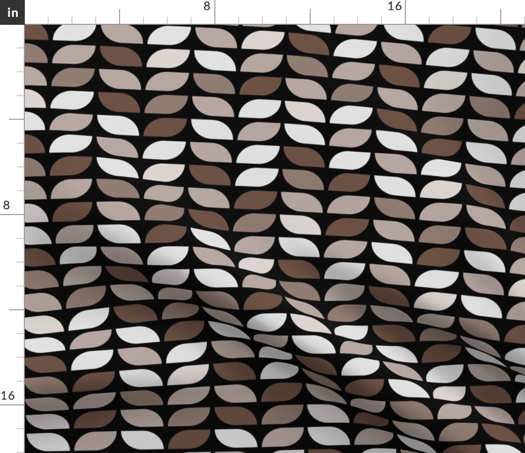 Geometric Pattern: Leaf: Brownstone Black (standard version)