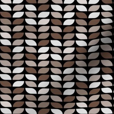 Geometric Pattern: Leaf: Brownstone Black (small version)