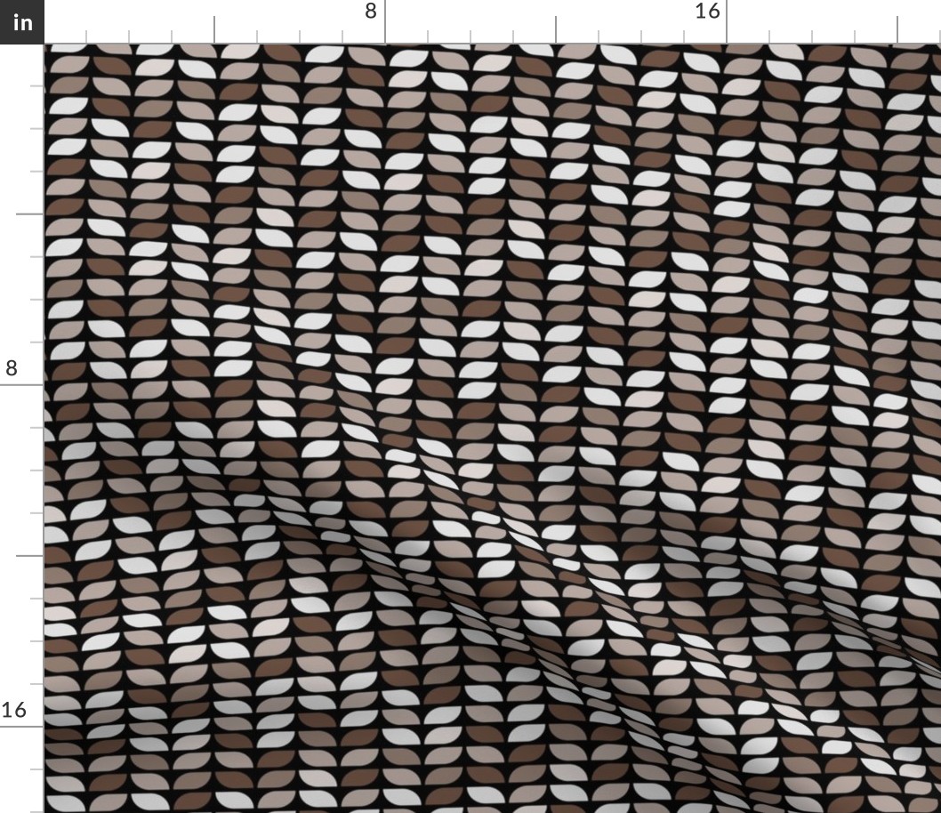 Geometric Pattern: Leaf: Brownstone Black (small version)