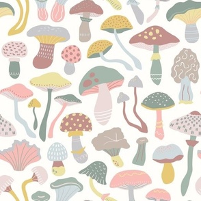 Pastel neutral mushroom collection