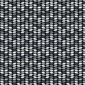 Geometric Pattern: Leaf: Pebble Black (small version)