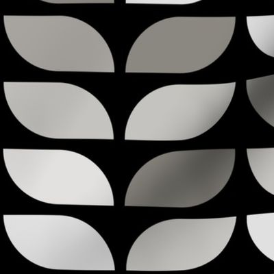 Geometric Pattern: Leaf: Portland Black (large version)