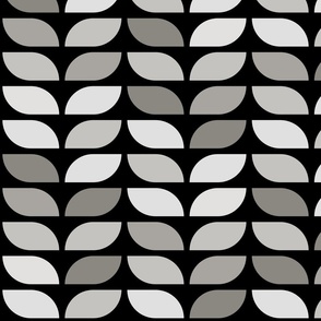 Geometric Pattern: Leaf: Portland Black (large version)