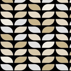 Geometric Pattern: Leaf: Sandstone Black (large version)