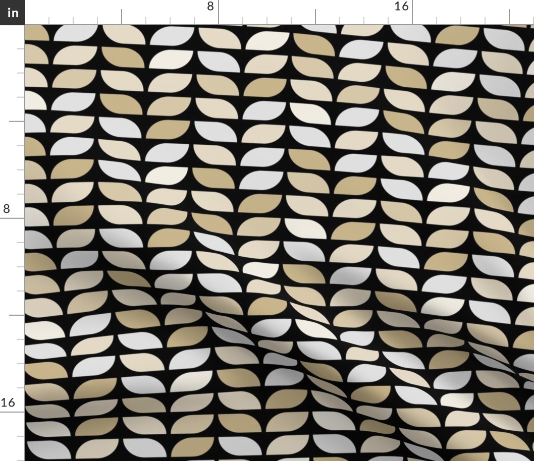 Geometric Pattern: Leaf: Sandstone Black (standard version)