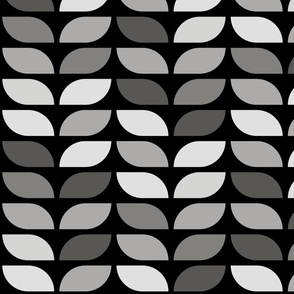 Geometric Pattern: Leaf: Slate Black (large version)