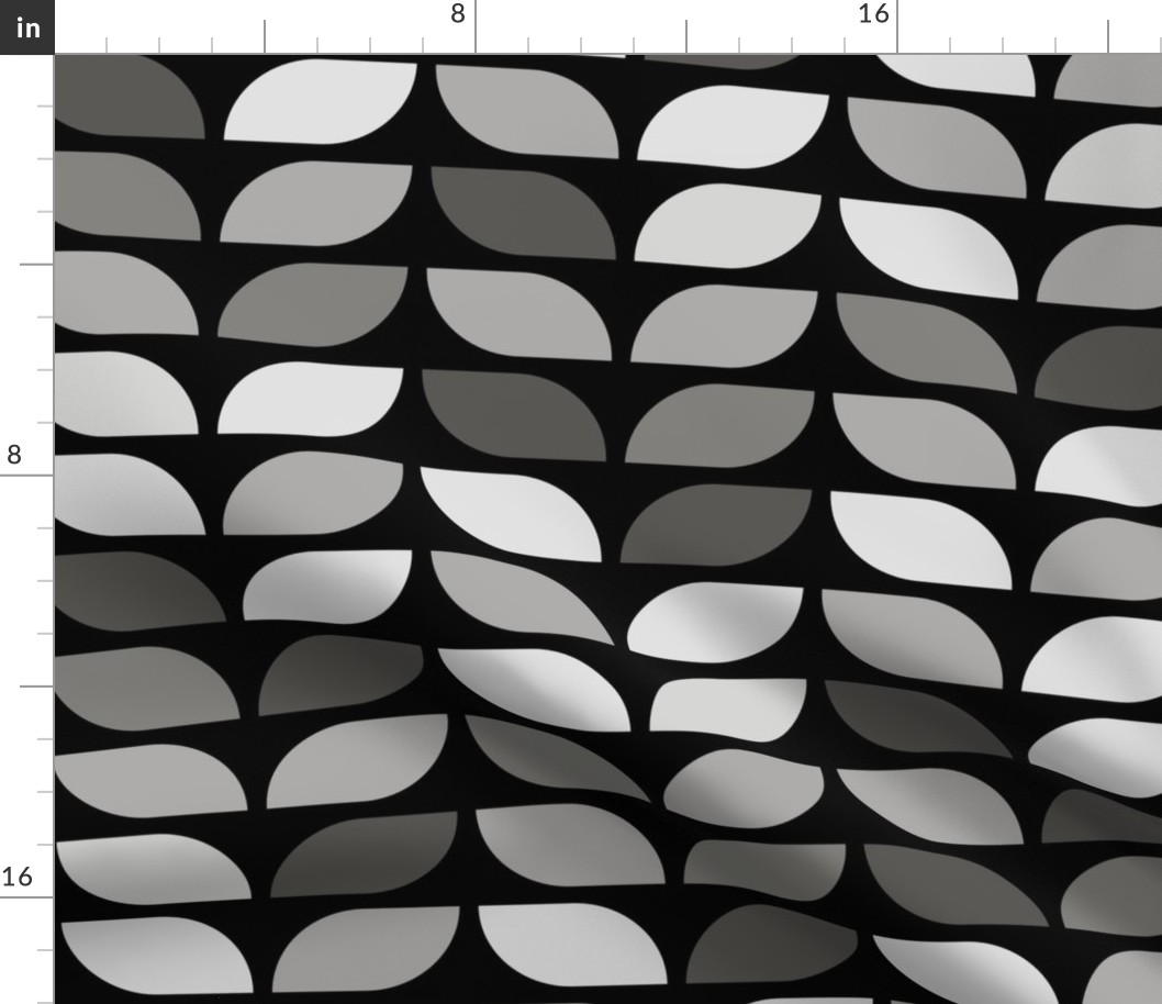 Geometric Pattern: Leaf: Slate Black (large version)