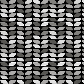 Geometric Pattern: Leaf: Slate Black (standard version)
