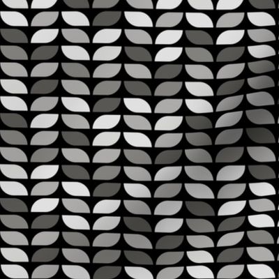 Geometric Pattern: Leaf: Slate Black (small version)