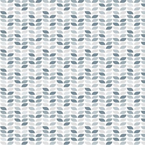 Geometric Pattern: Leaf: Bluestone White (small version)