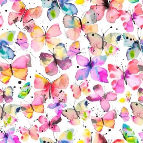 Abstract Butterflies watercolor Medium