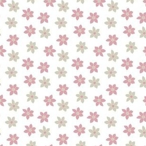 mini 2x2in flowers - pink neutral