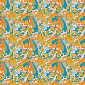 Summer Splash Abstract (10") - green, orange, blue, yellow (ST2021SS)