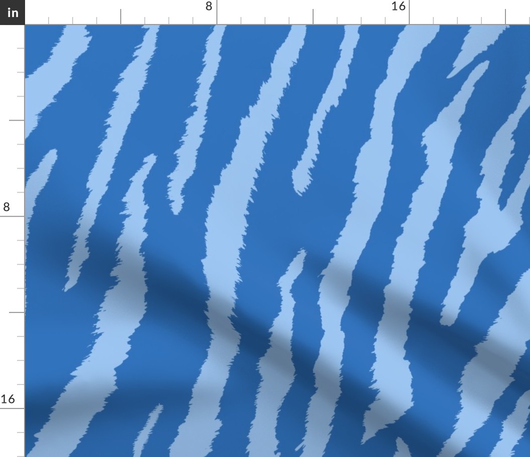 Tiger Stripes Blue on blue Wallpaper and fabric