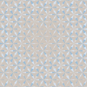 Hexagon star seamless pattern in pastel grey and blue