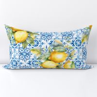 Lemons and blue tile