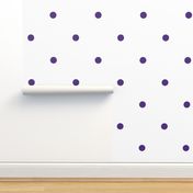 Clemson Purple Polka Dots on White Fabric
