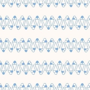 Ice Cones / small scale / blue beige stripes pattern summer vibes 
